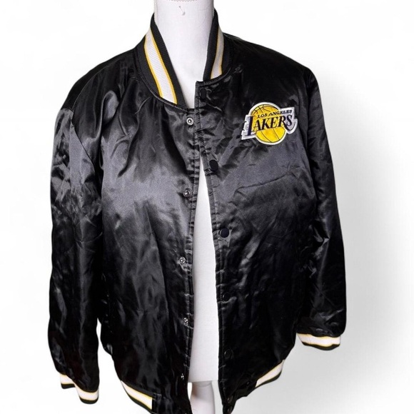 Fashion Nova Jackets & Blazers - Los Angeles Lakers Black Satin Jacket